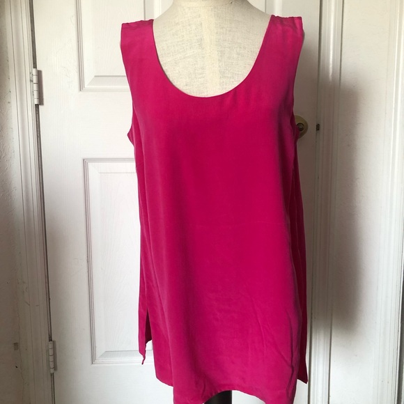 Out of the Blue Hot Pink Silk Tank - Picture 1 of 5